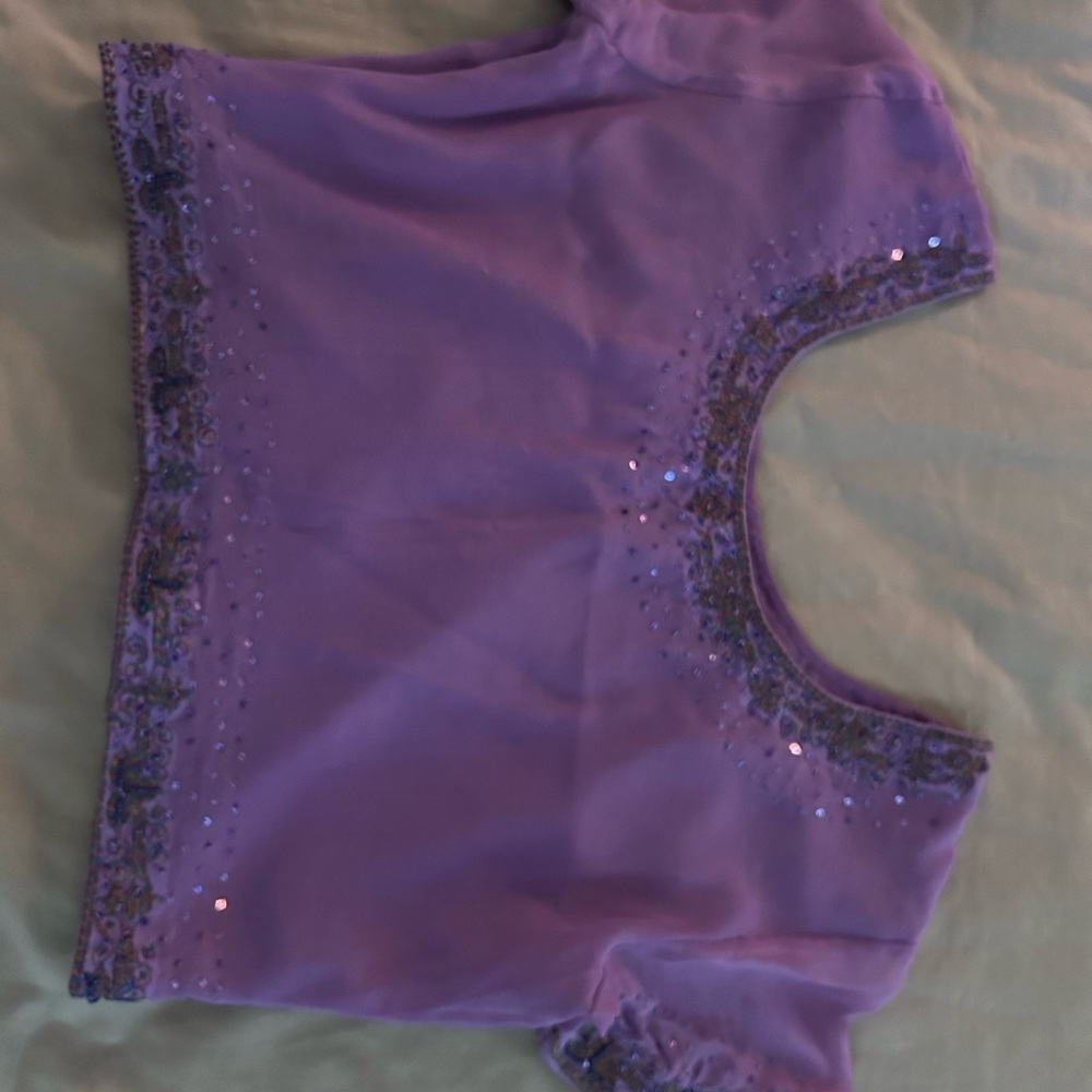 Beaded vintage Lavender Women's Saree blouse